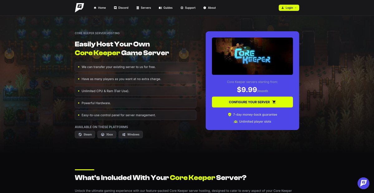 Core Keeper Server Hosting - Game Host Bros Screenshot