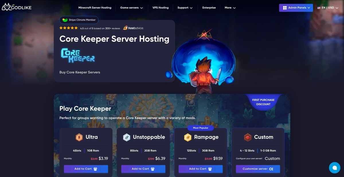 Best Core Keeper Servers Hosting - Godlike Screenshot