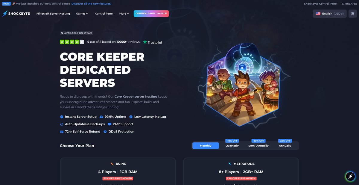 Core Keeper Dedicated Server Hosting Screenshot