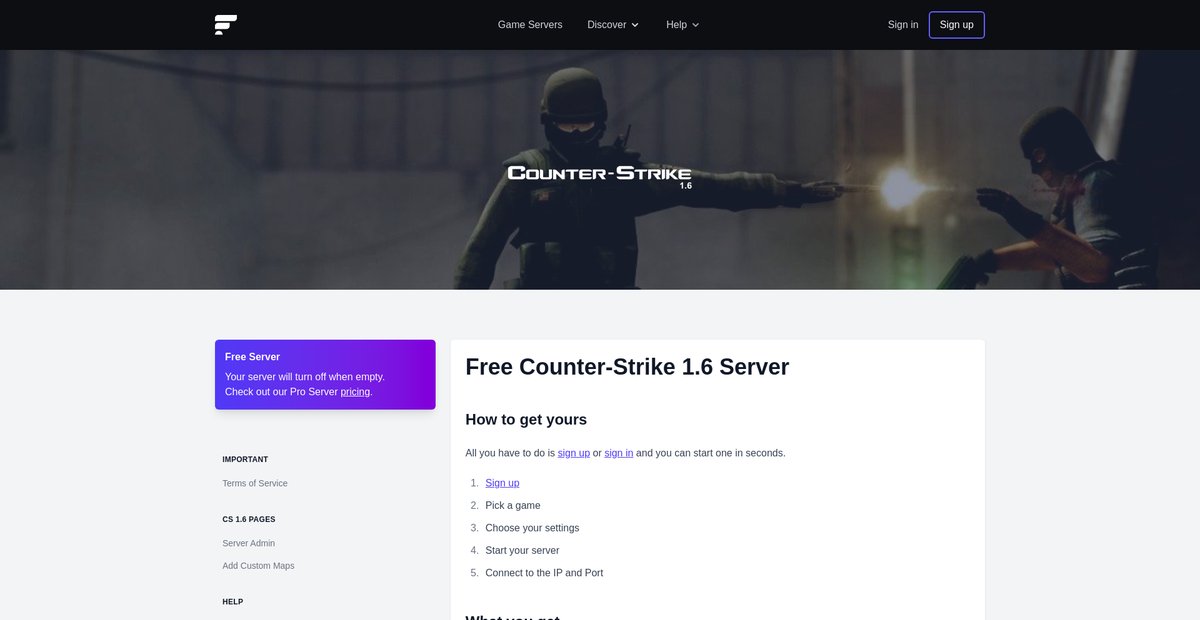 Free Counter-Strike 1.6 Server Screenshot