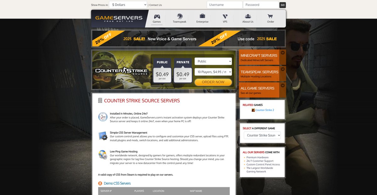Counter Strike Source Servers : Buy CSS Server Hosting ... Screenshot