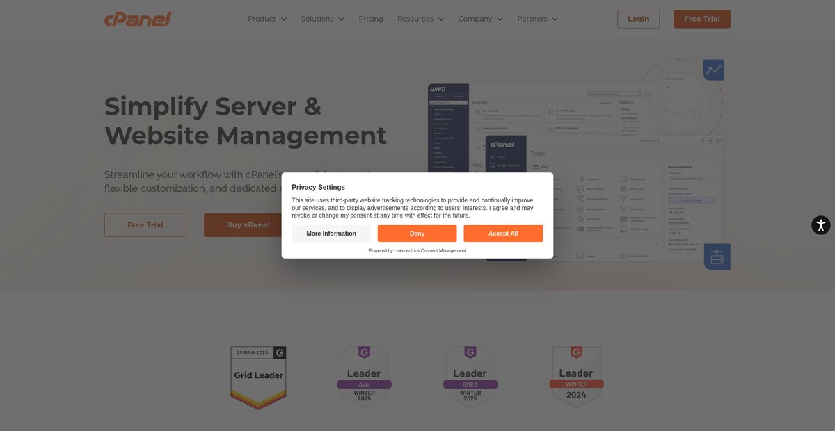 cPanel: The Hosting Platform of Choice for Website ... Screenshot