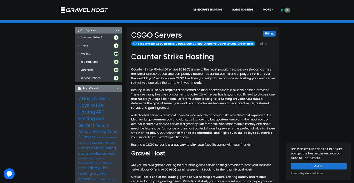 CSGO Servers - Counter Strike Hosting Screenshot