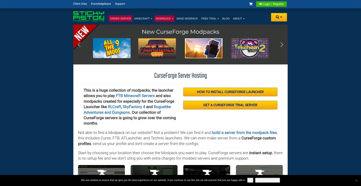 CurseForge Server Hosting Screenshot