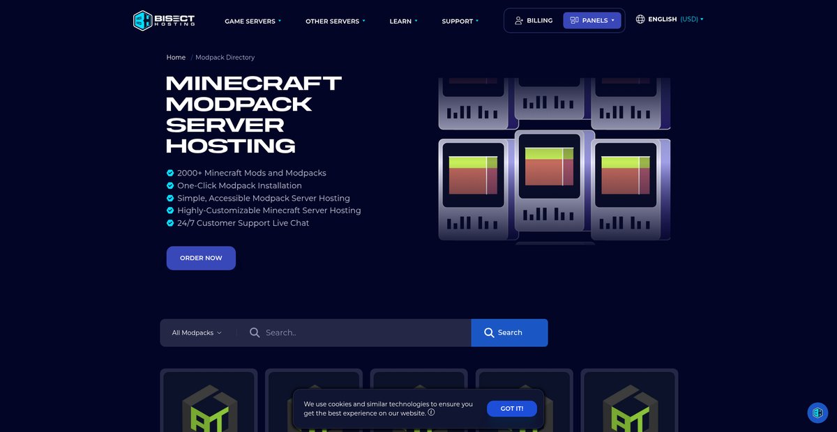 Minecraft Modpack Server Hosting Screenshot