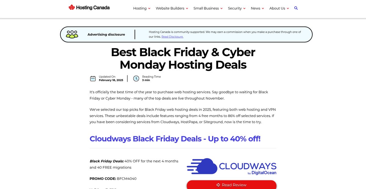 Best Black Friday & Cyber Monday Hosting Deals Screenshot