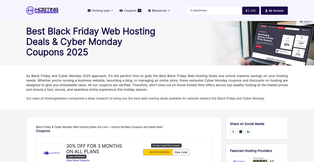 Best Black Friday Web Hosting Deals & Cyber Monday ... Screenshot