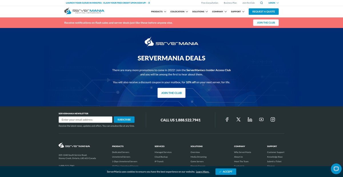 Server Deals - ServerMania Screenshot