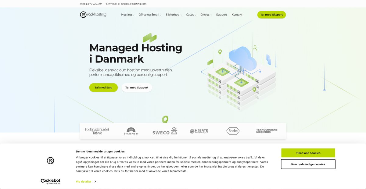 Rackhosting: Managed Hosting og Unikke Hosting Løsninger Screenshot