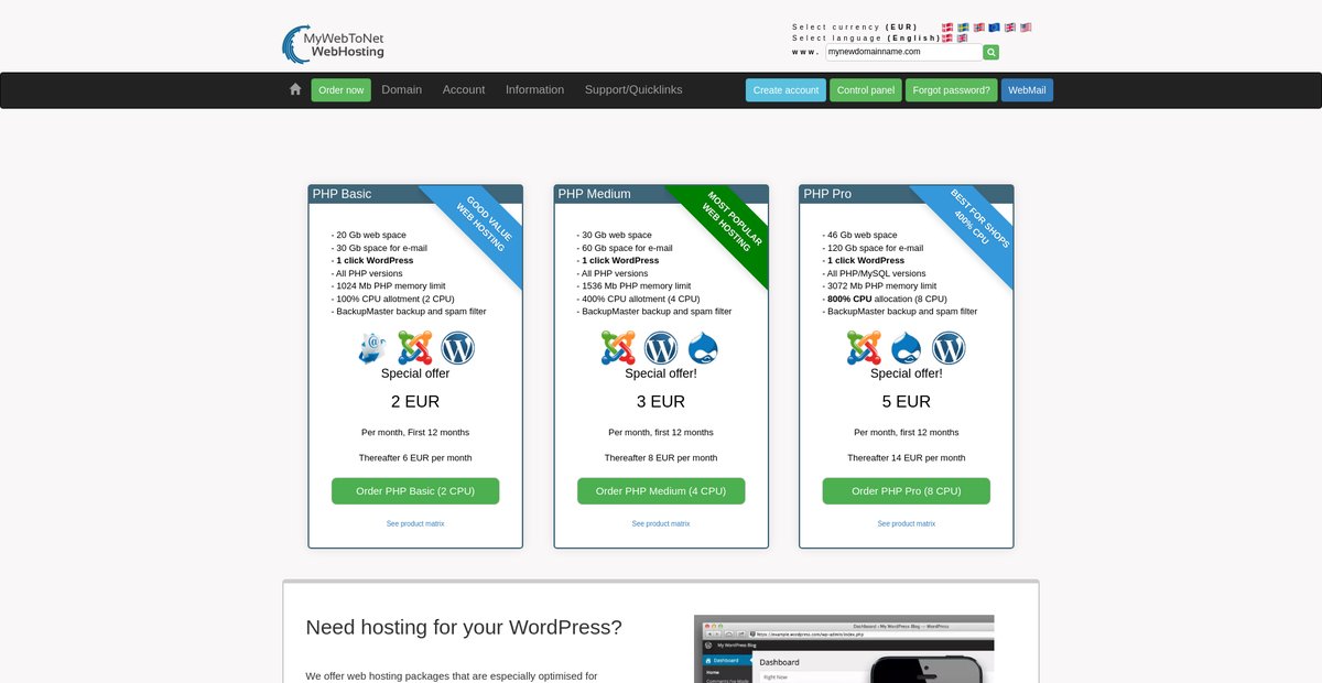 Domains and hosting at best prices Screenshot
