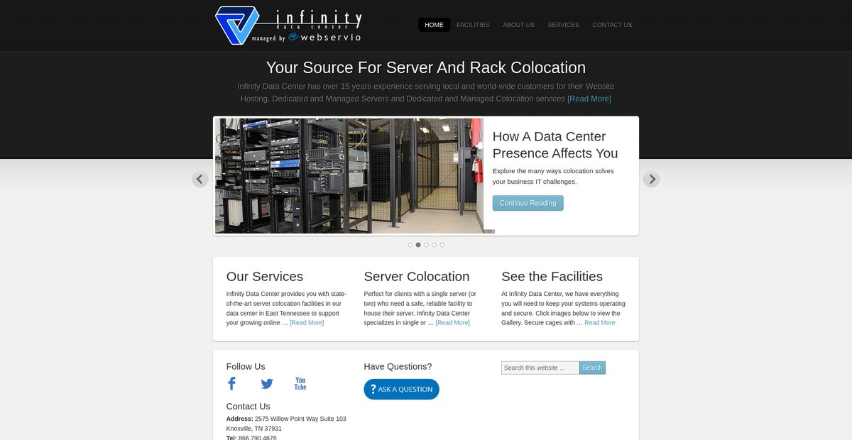 Infinity Data Center Screenshot