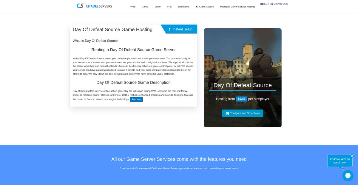 Day Of Defeat Source Game Hosting Screenshot