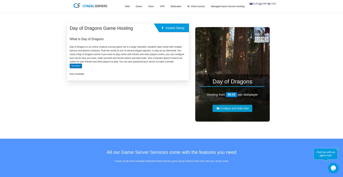 Day of Dragons Game Hosting Screenshot