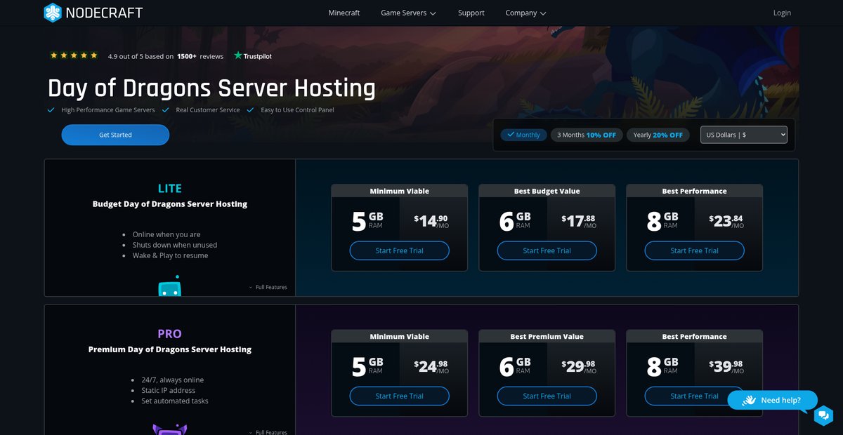 Day of Dragons Server Hosting Screenshot