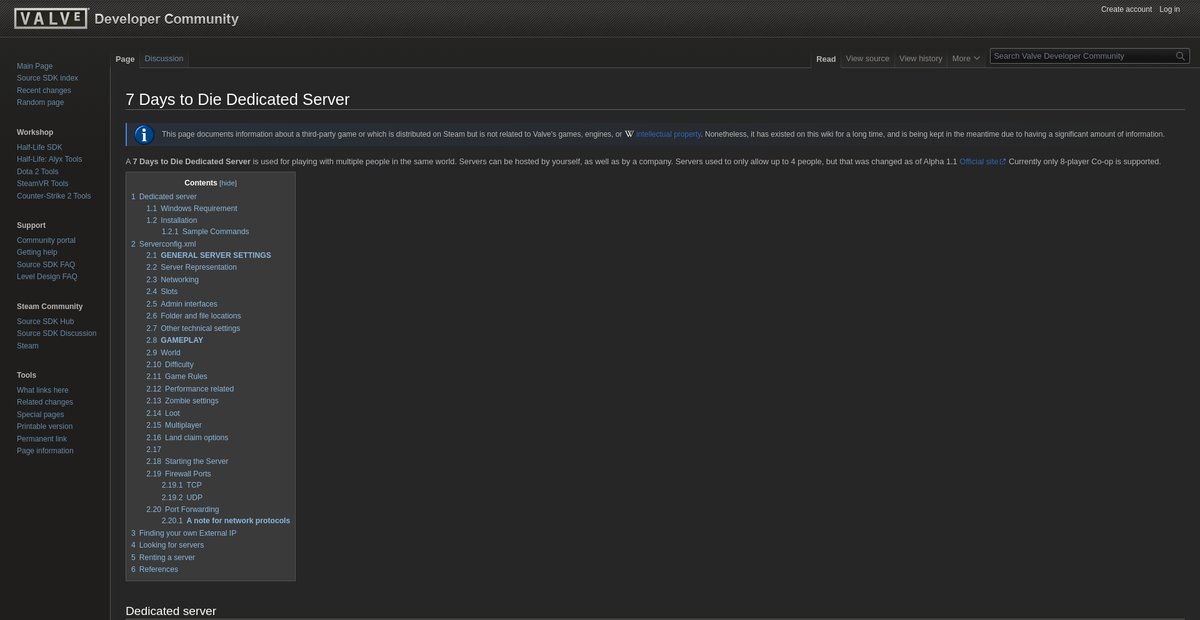 7 Days to Die Dedicated Server - Valve Developer Community Screenshot