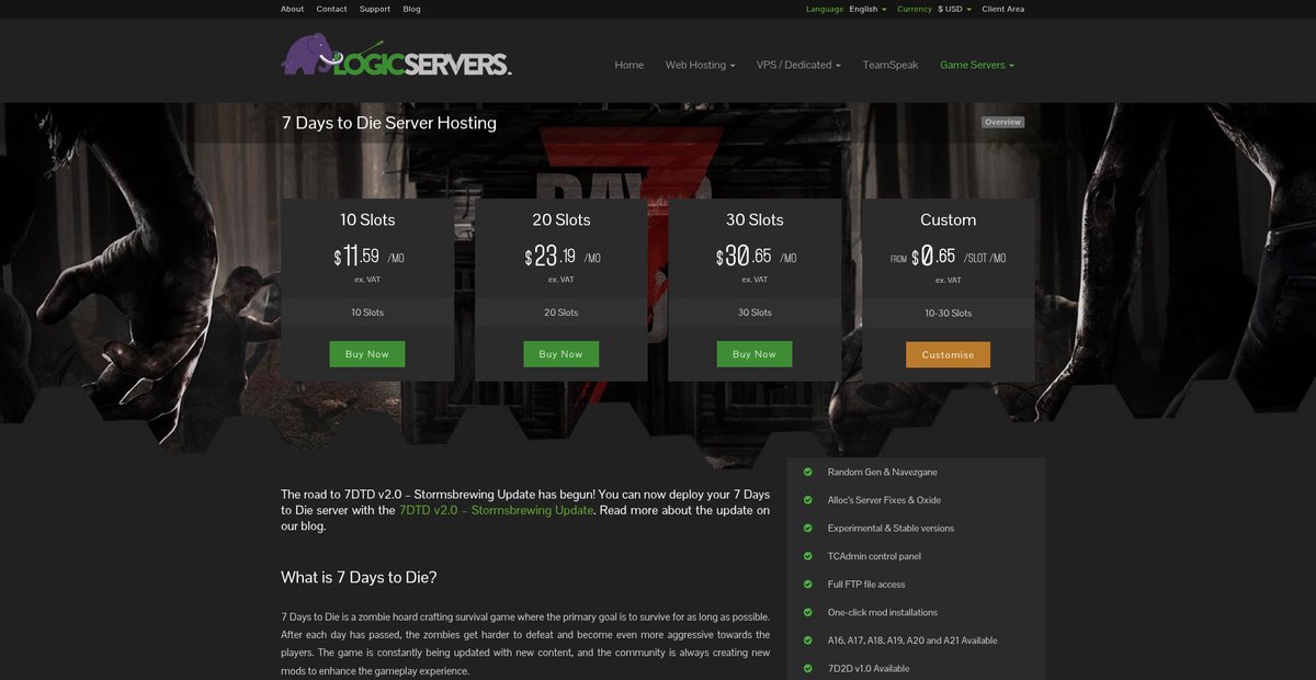 7 Days to Die Server Hosting | LogicServers Screenshot