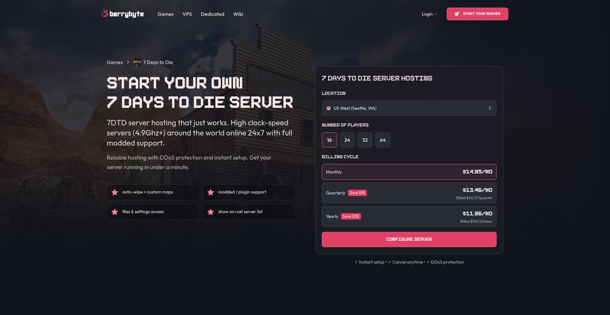 7 Days to Die Server Hosting | BerryByte Screenshot