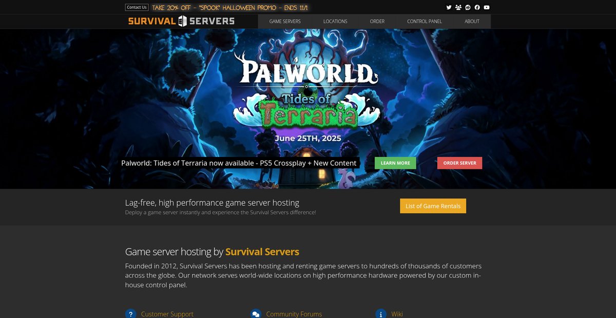 Game Server Hosting | Survival Servers Screenshot