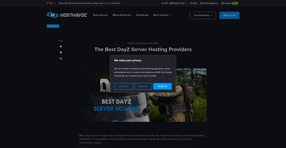The Best DayZ Server Hosting Providers | Host Havoc Screenshot