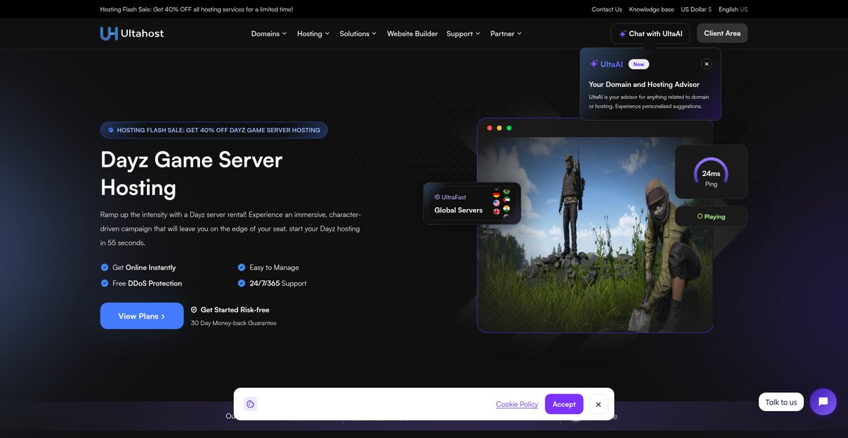 Best Dayz Game Server Hosting - Ultahost Screenshot