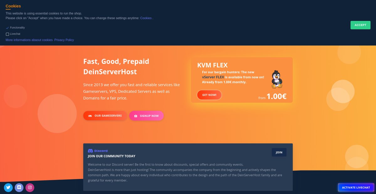 DeinServerHost - Rent a PrePaid Server now! Screenshot