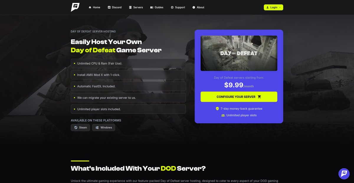 Day Of Defeat Server Hosting Screenshot