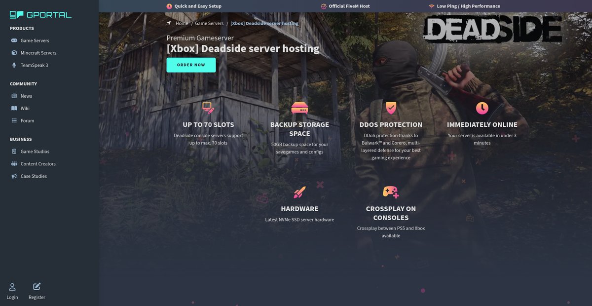 Deadside (Xbox) server hosting ➜ Rent your g-portal.com Gameserver Screenshot