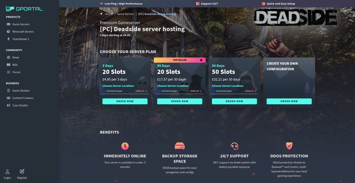Deadside PC server hosting ➜ Rent your g-portal.com ... Screenshot