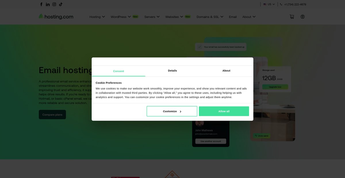 Affordable Email Hosting | Reliable Email Hosted for Your Business Screenshot