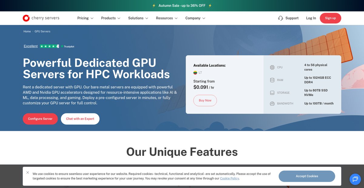 Powerful Dedicated GPU Servers for HPC Workloads Screenshot