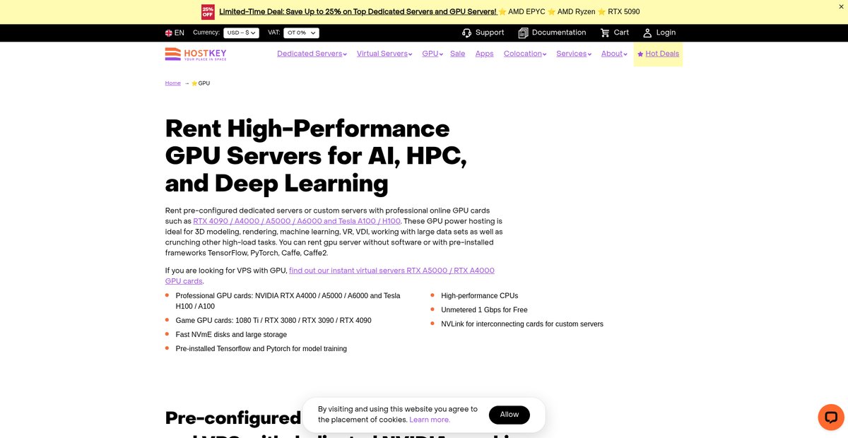 Rent High-Performance GPU Servers Screenshot