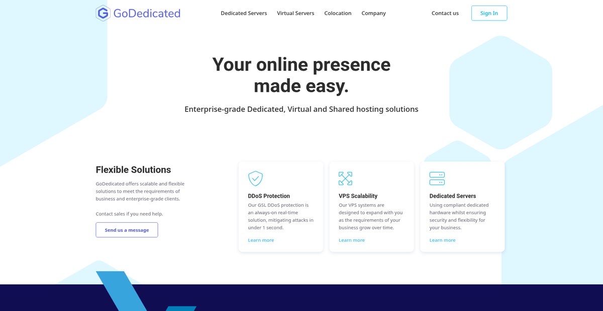 Home - GoDedicated Screenshot