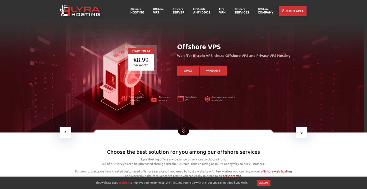 Offshore Hosting | 10gbps Server | Offshore VPS | Bitcoin ... Screenshot