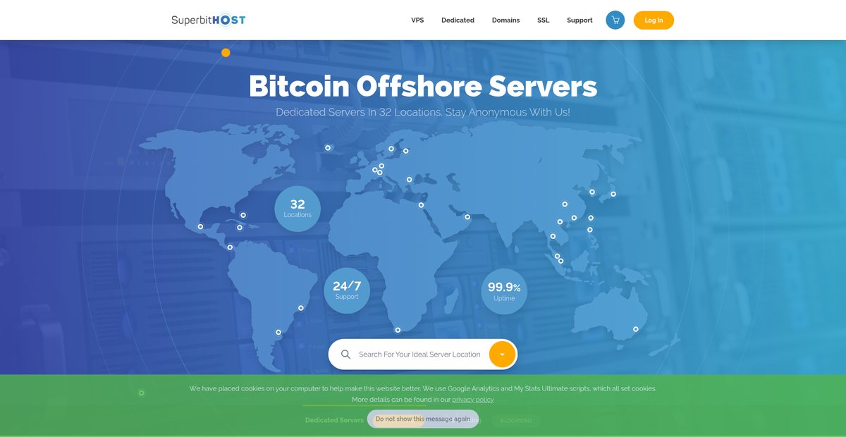 SuperBitHost: Offshore Dedicated Servers | Bitcoin Hosting Screenshot