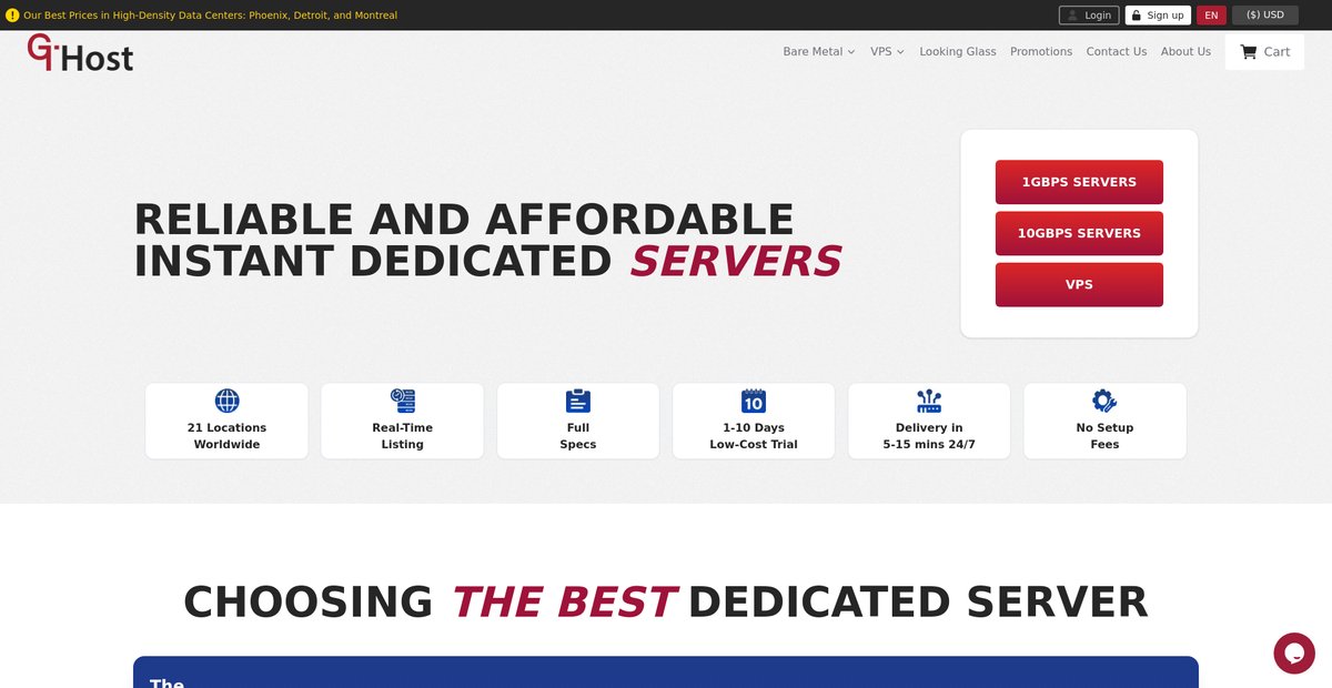 Instant Dedicated Servers in Canada, USA, Europe Screenshot