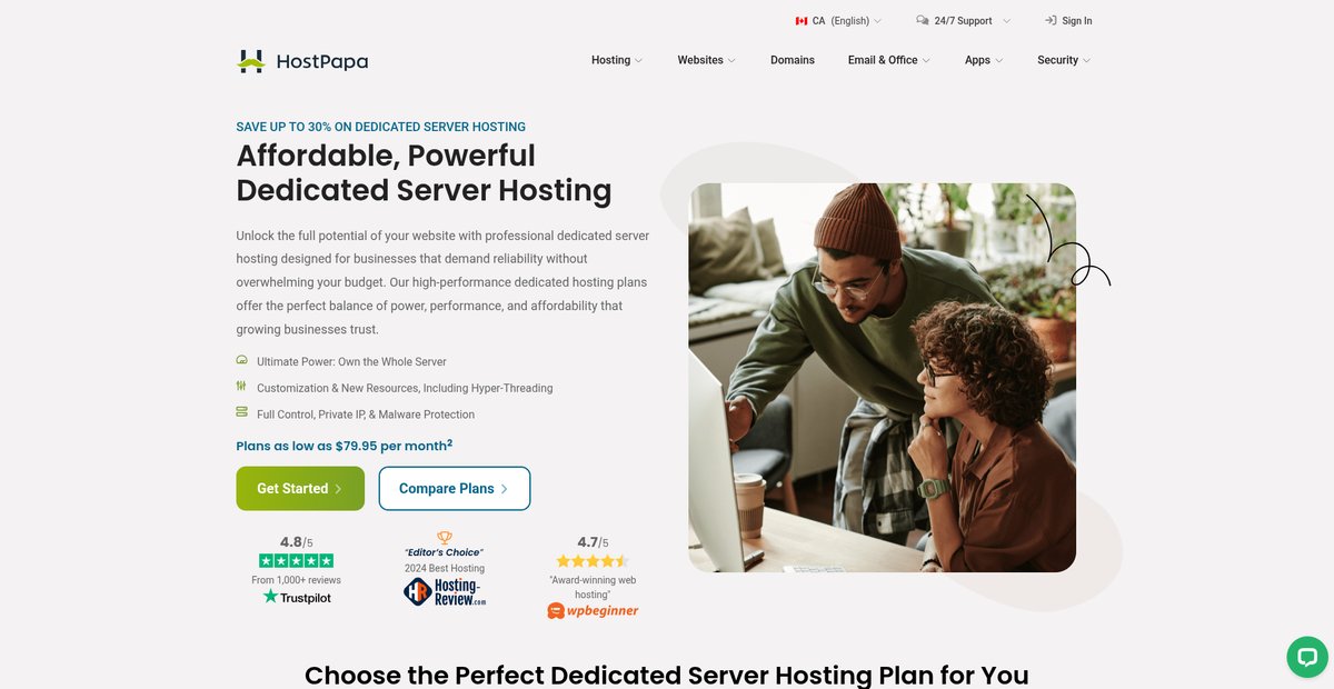 Affordable, Powerful Dedicated Server Hosting Screenshot
