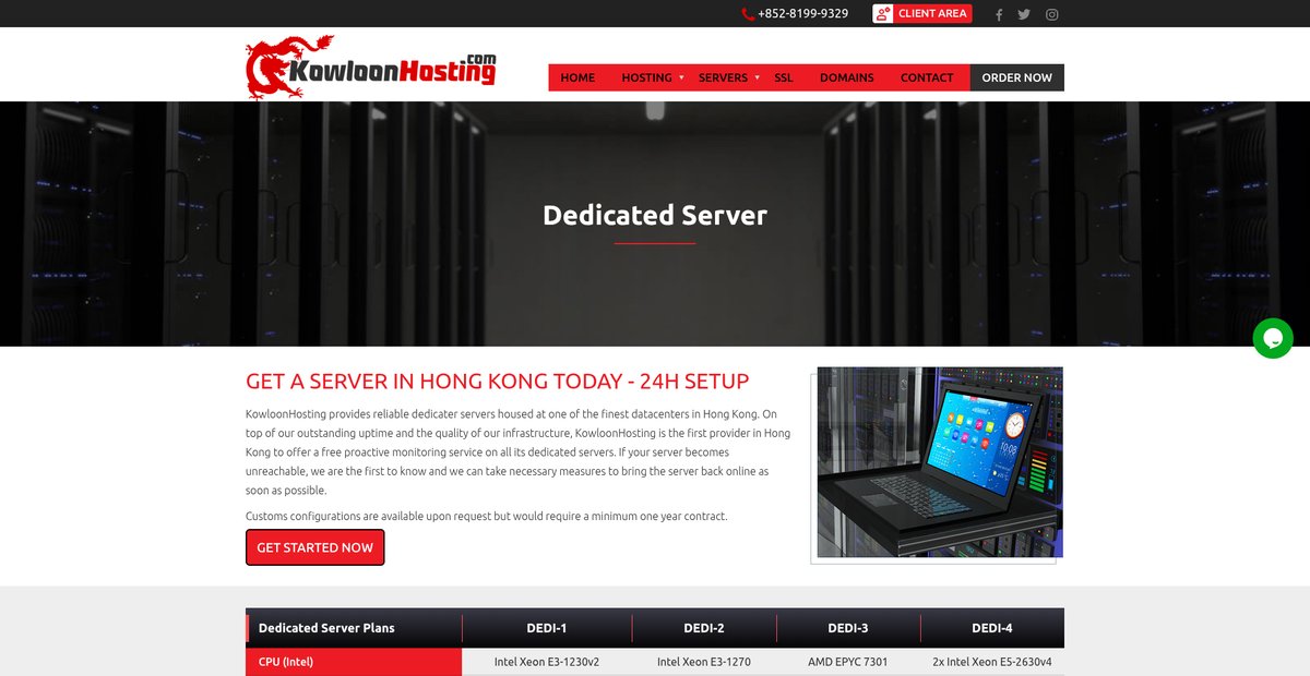 Hong Kong Dedicated servers | Linux & Windows Screenshot