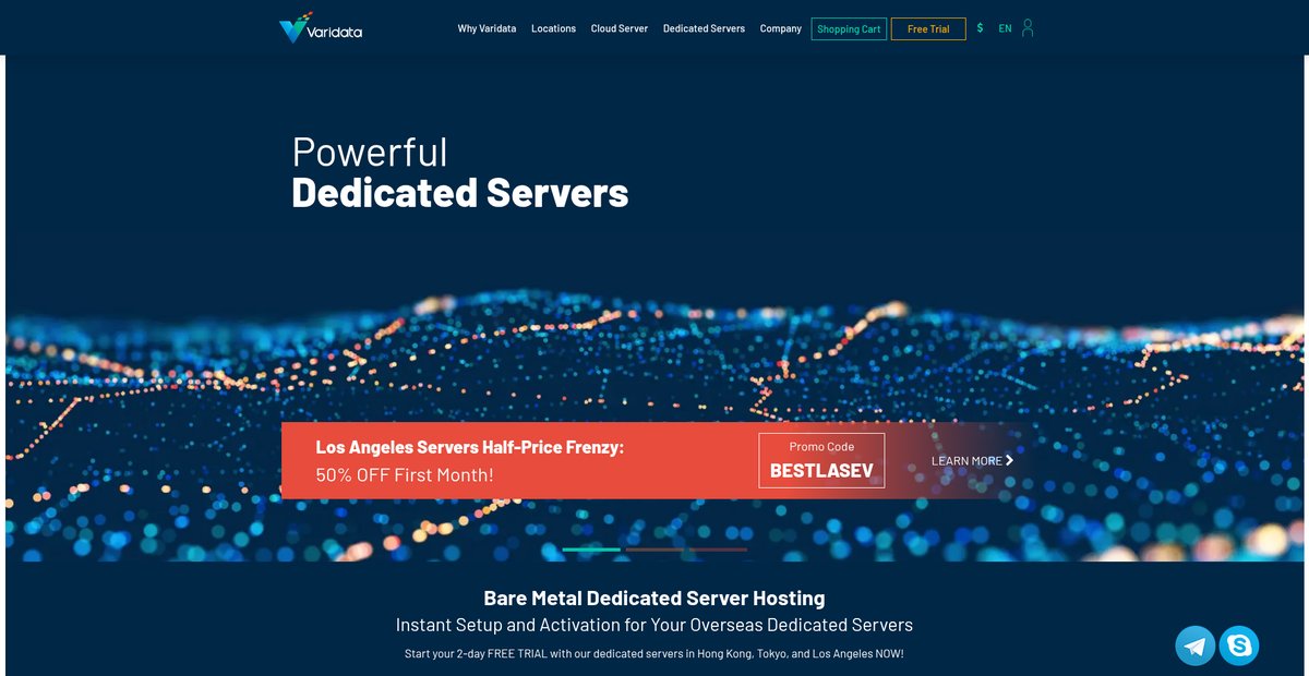 Dedicated Server Hosting Service | Bare Metal | Varidata Screenshot