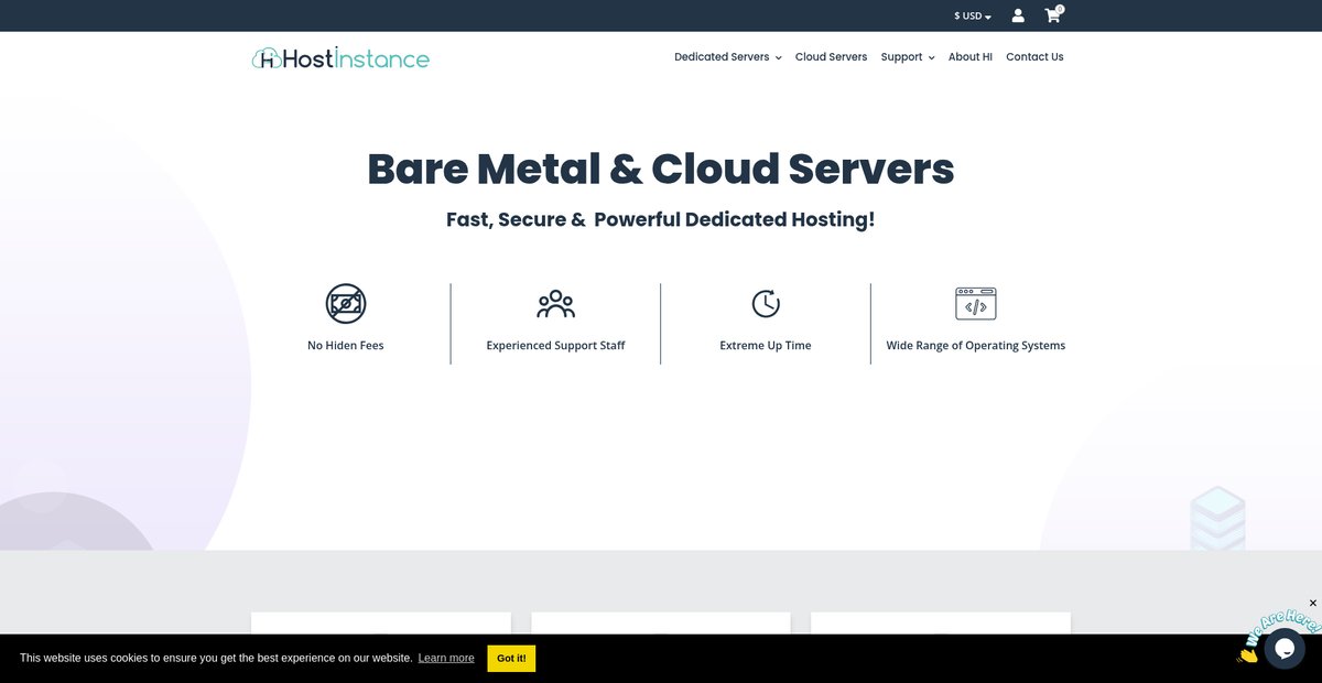 Host Instance - Dedicated & Cloud Hosting Provider Screenshot