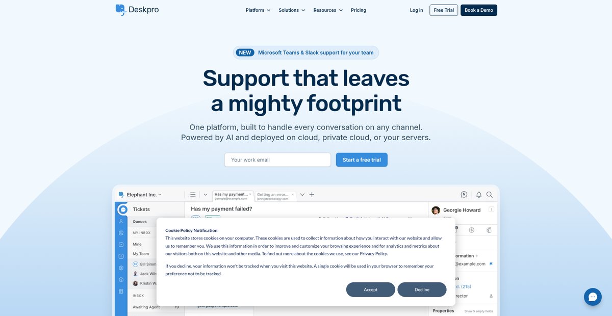 The AI help desk built for support Screenshot