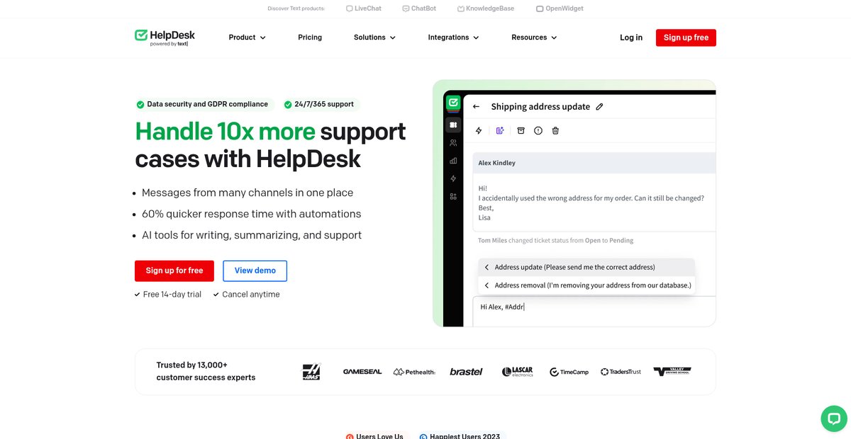 HelpDesk® - The Best Help Desk Service & Ticketing Software Screenshot