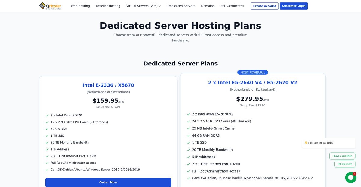 Dedicated Servers - High-Performance Hosting Solutions Screenshot