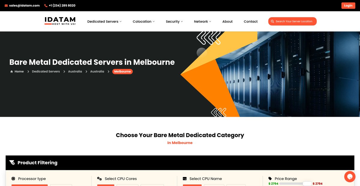 Dedicated Servers Melbourne | Fast Australian Hosting Screenshot