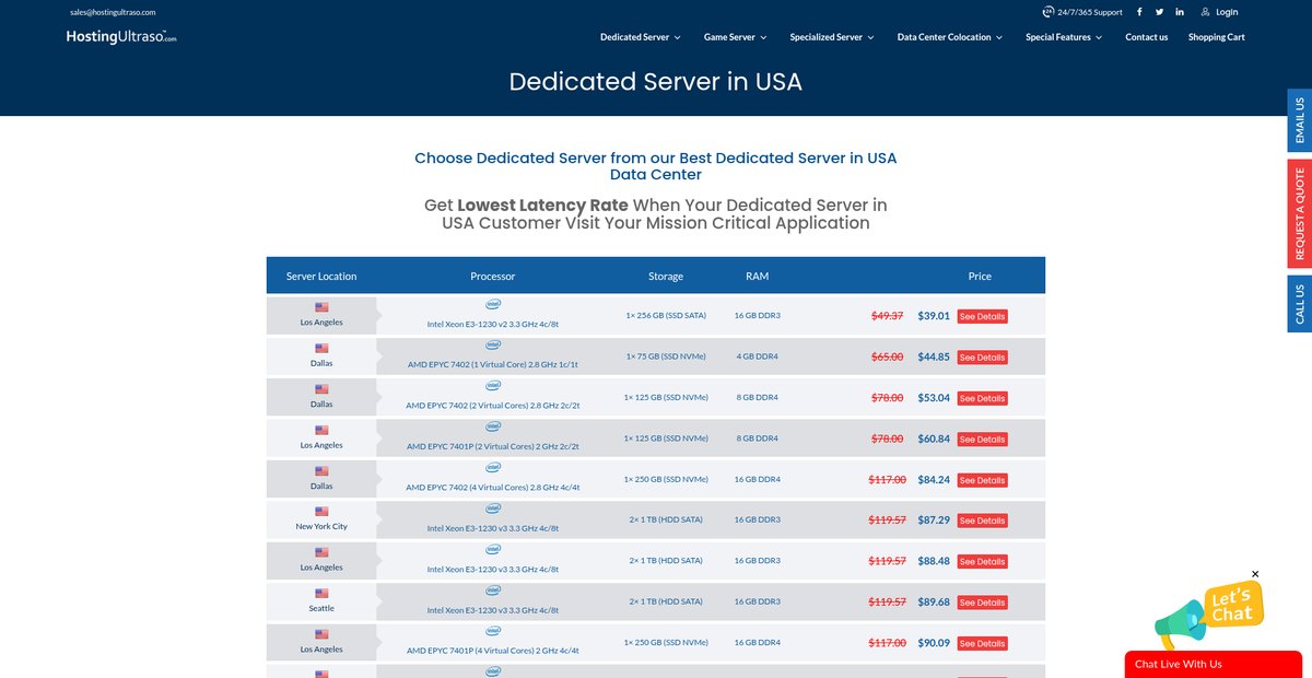 Best #1 Dedicated Server Provider in USA Screenshot