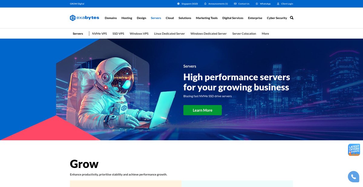 Server Hosting Singapore | Managed Linux & Windows ... Screenshot