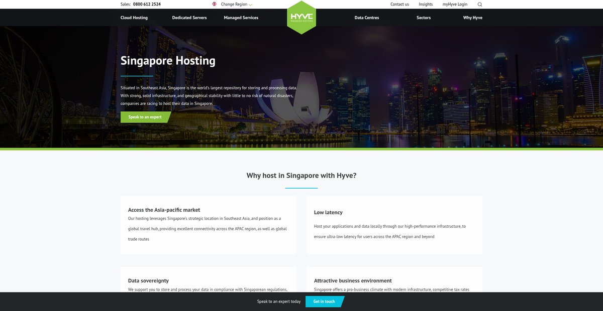 Singapore | Cloud Hosting & Dedicated Servers Screenshot