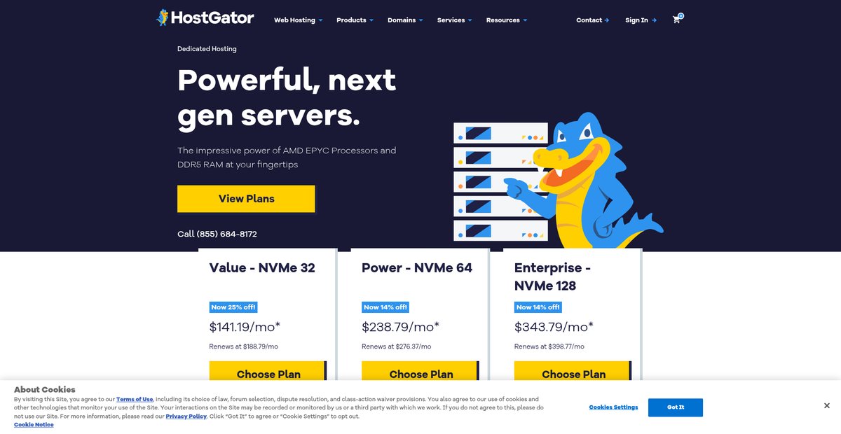 Dedicated Hosting - Dedicated Servers for Your Site Screenshot