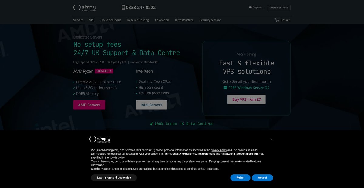 Dedicated Servers, Cloud & VPS Hosting | Simply Hosting ... Screenshot