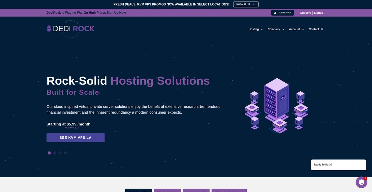 Home - DediRock - Reliable VPS, Dedicated & Storage Hosting Screenshot