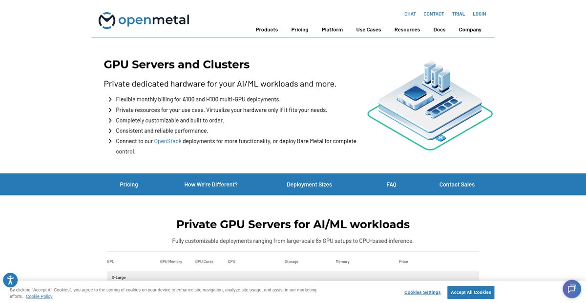 GPU Servers and Clusters – Pricing Screenshot